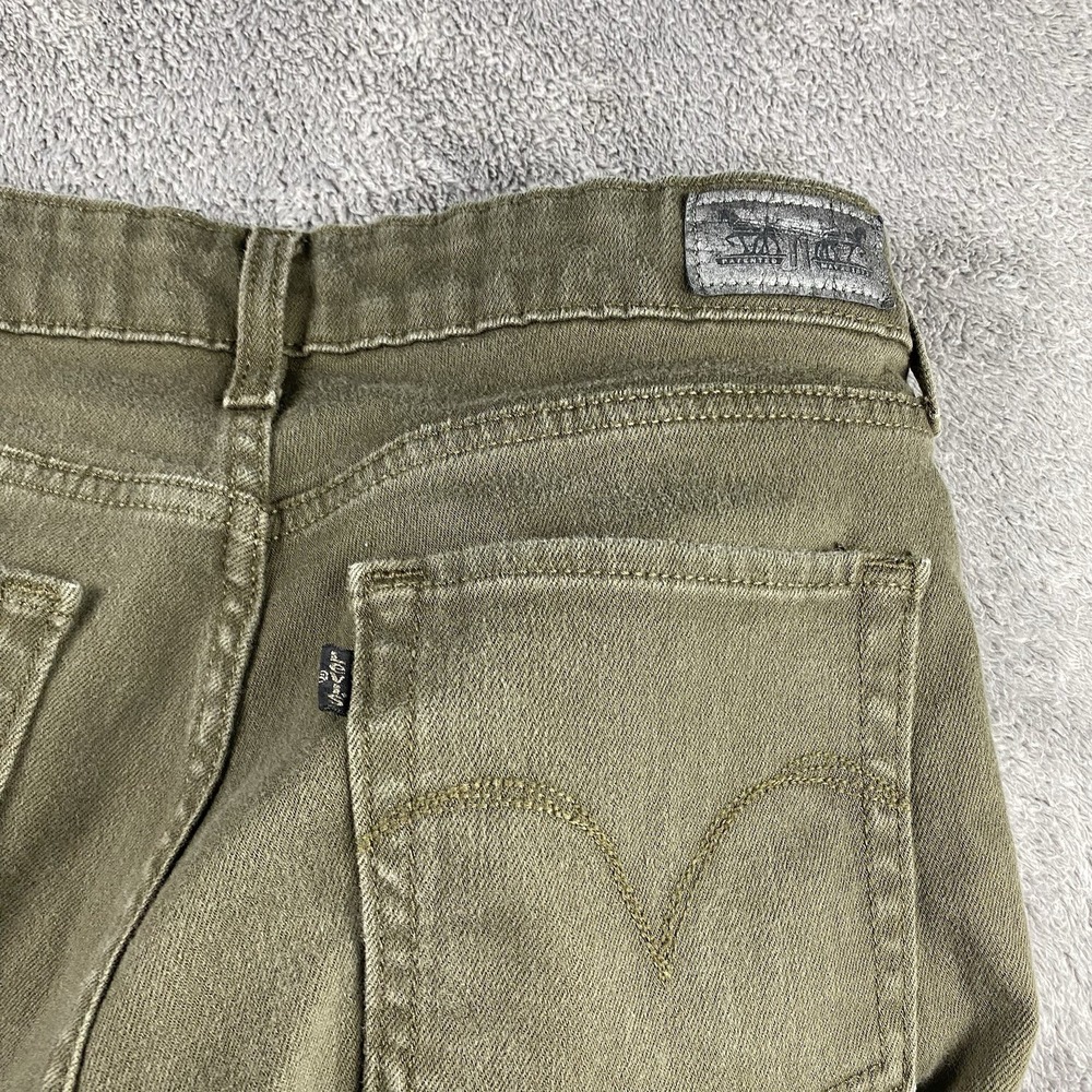 Levis Mid Rise Skinny Jeans Womens 6M 28x28 Olive Green Pants Mid Rise - Picture 14 of 15
